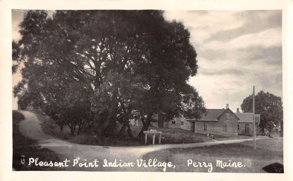 Perry Maine Pleasant Point Indian Village Real Photo Vintage Postcard