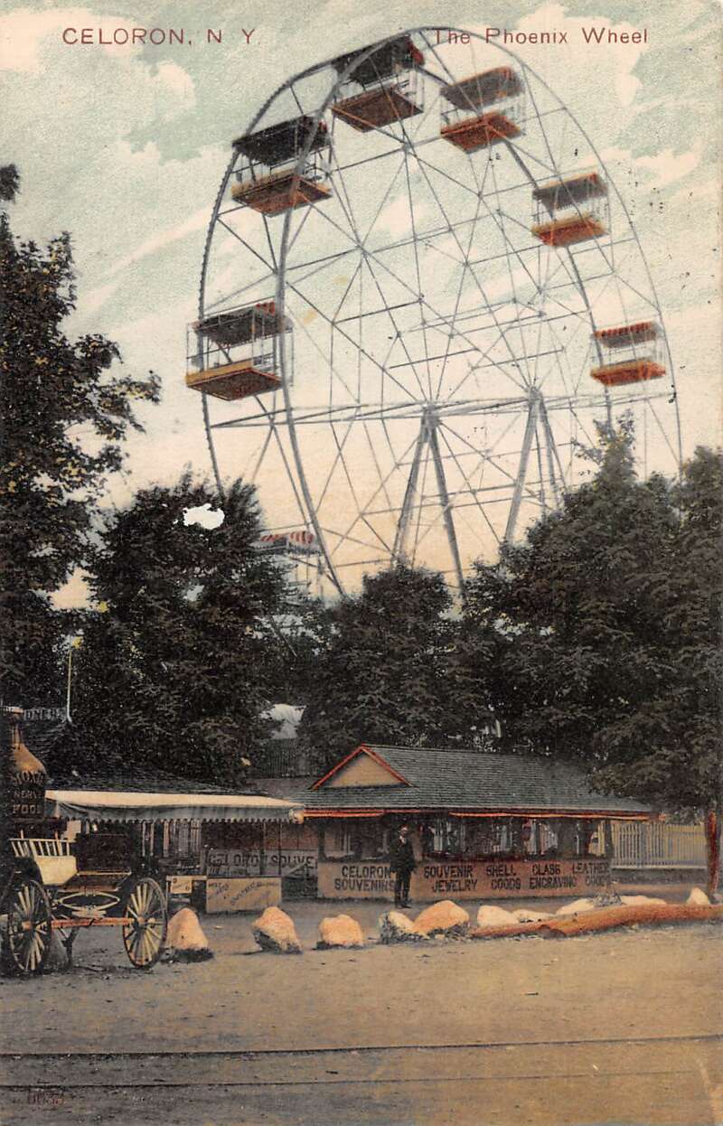 Celoron New York The Phoenix Wheel Ferris Wheel Vintage Postcard AA29051 Mary L. Martin Ltd