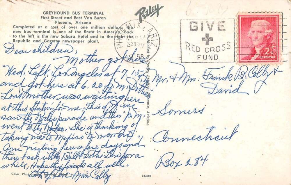 Phoenix Arizona Greyhound Bus Station Vintage Postcard AA29690 - Image 2