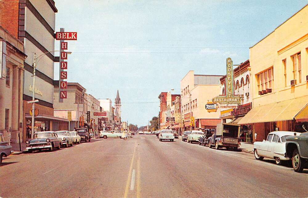 Valdosta Downtown Business Section Street Scene Vintage