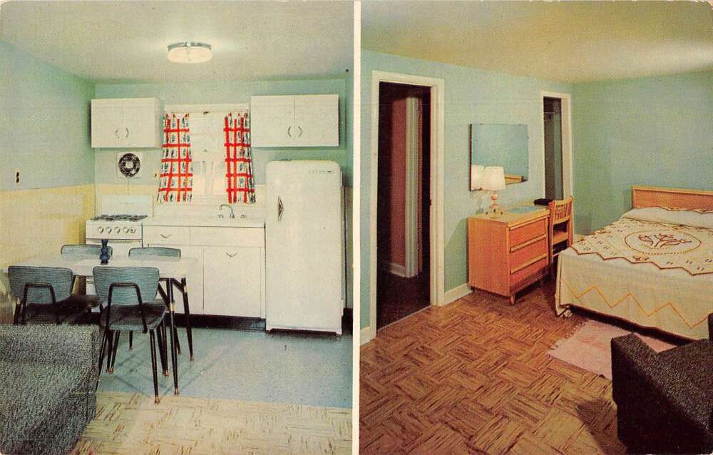 Villas New Jersey Villas Manor Lake and Motel Interior Vintage Postcard
