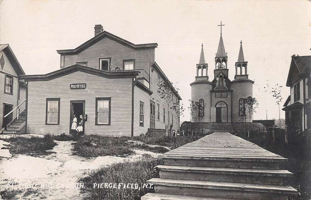 Piercefield New York St Paul RC Church Real Photo Vintage Postcard