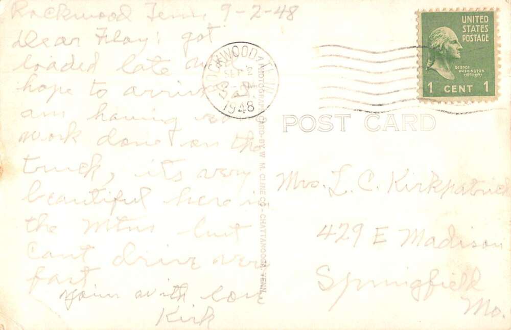 Rockwood Tennessee Street Scene Real Photo Vintage Postcard AA31598 - Image 2