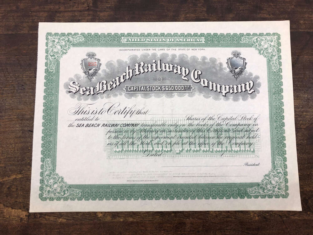 Group of 5 New York Railroad Certificates Seabright Brooklyn AA32019 - Image 3