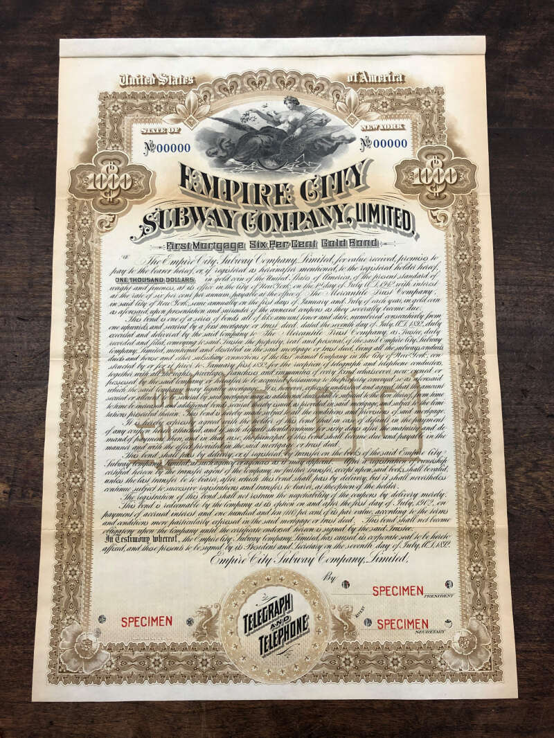 Group of 5 New York Railroad Certificates Seabright Brooklyn AA32019 - Image 5