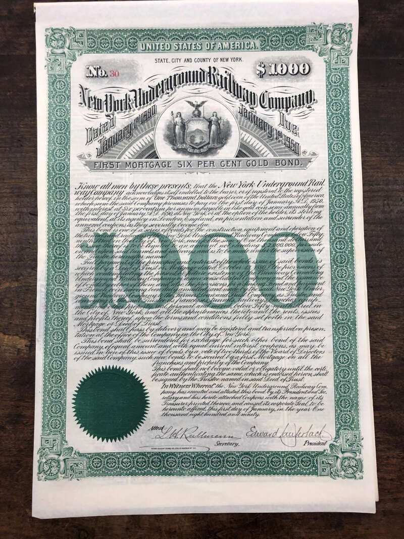 Group of 5 New York Railroad Certificates Seabright Brooklyn AA32019 - Image 7