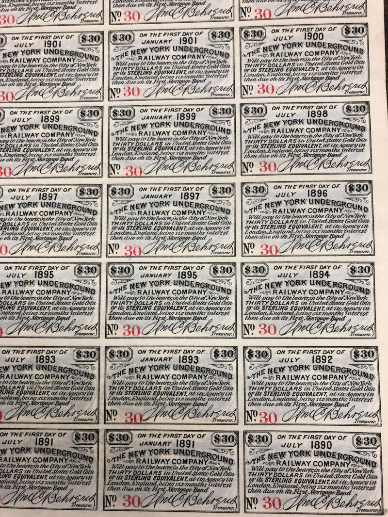 Group of 5 New York Railroad Certificates Seabright Brooklyn AA32019 - Image 8