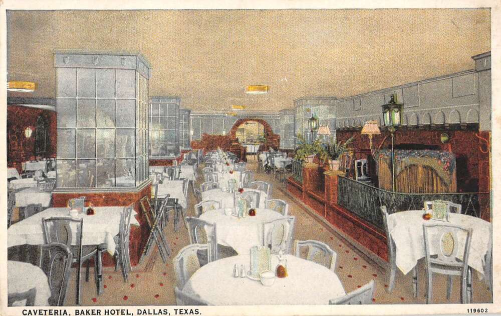 Dallas Texas Baker Hotel Cafeteria Interior Postcard AA32194 Mary L