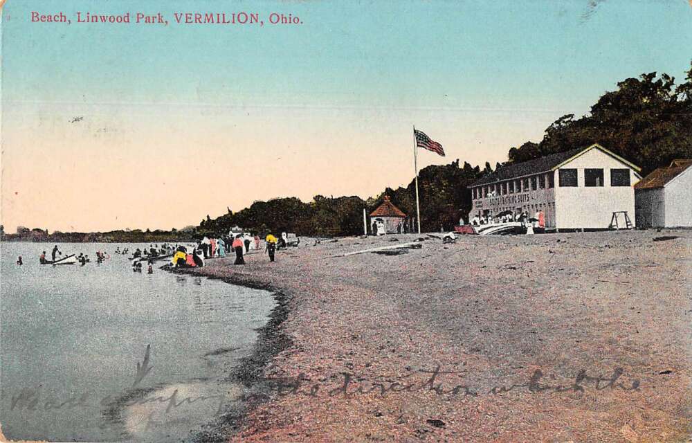 Vermillion Ohio Linwood Park Beach Scenic View Vintage Postcard AA32346