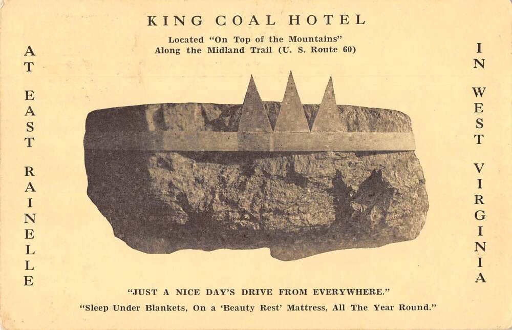 East Rainelle West Virginia King Coal Hotel Vintage Postcard AA32792