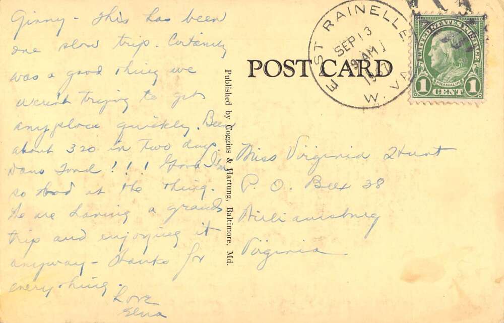 East Rainelle West Virginia King Coal Hotel Vintage Postcard AA32792