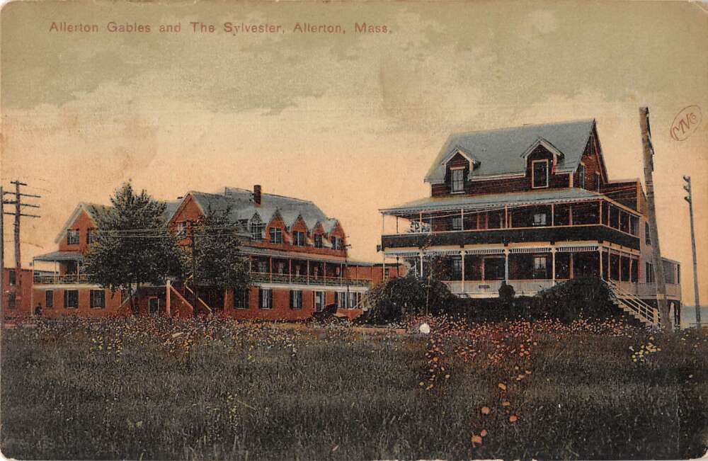 Allerton Massachusetts Allerton Gables and The Sylvester Postcard