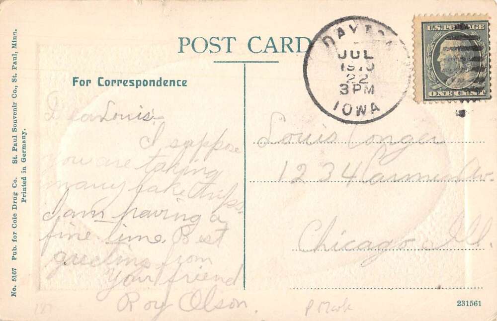 Dayton Iowa Train Station Birds Eye View Vintage Postcard AA33323