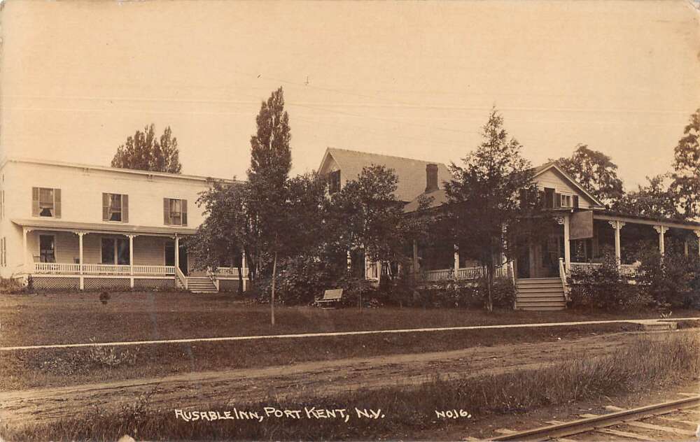 Port Kent New York Ausable Inn Real Photo Vintage Postcard AA33550
