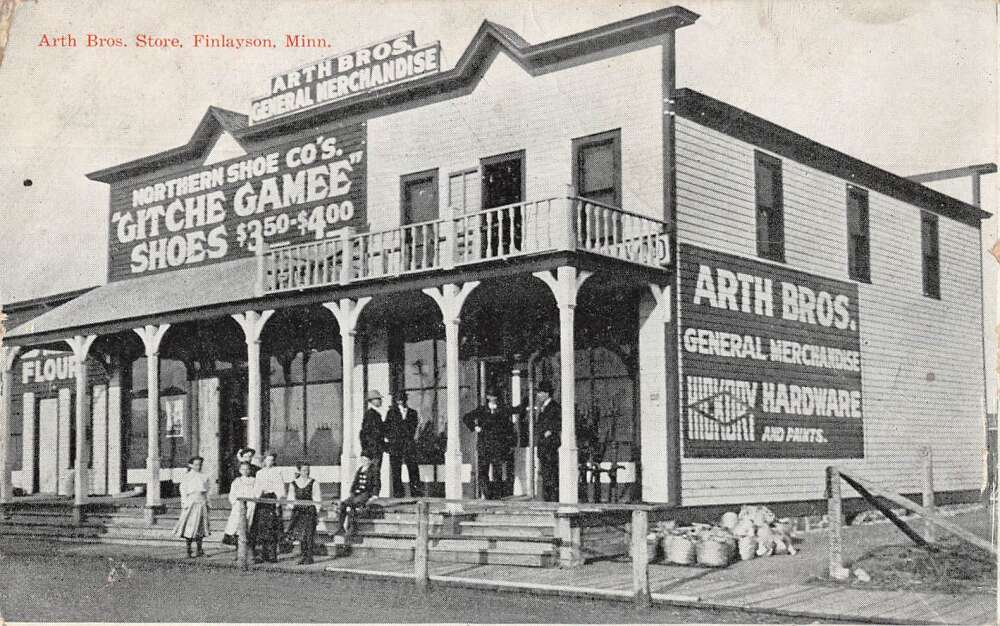 Finlayson Minnesota Arth Bros Store Vintage Postcard AA33686 Mary L