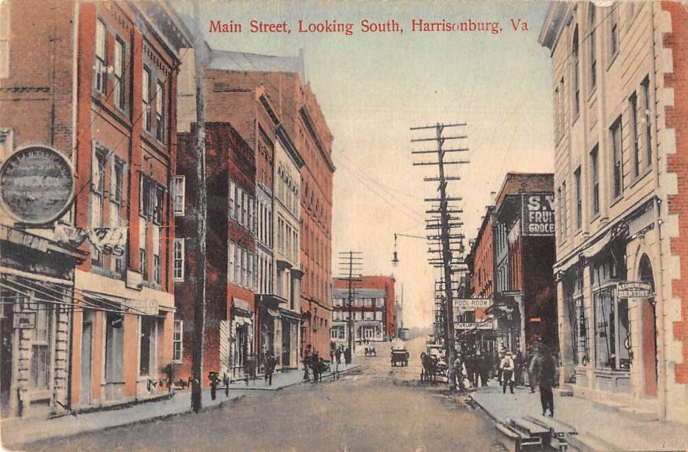 Harrisonburg Virginia Main Street Looking South Vintage Postcard AA33717 Mary L. Martin Ltd