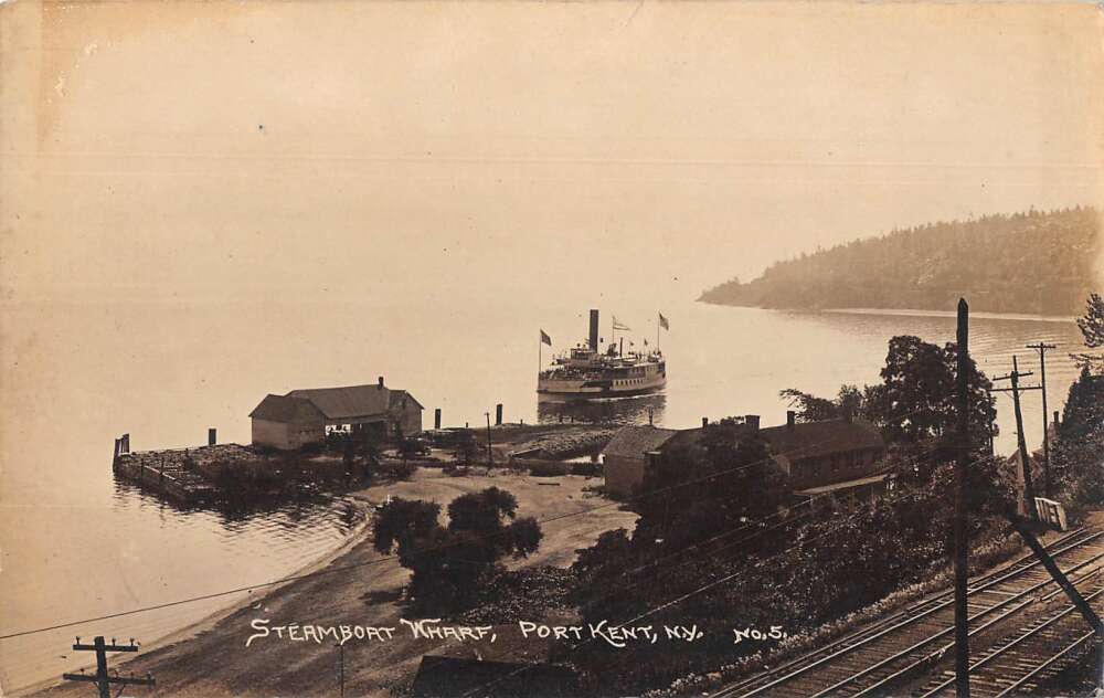 Port Kent New York Steamboat Wharf Real Photo Vintage Postcard AA33810