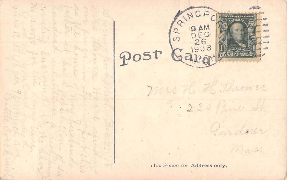 Springport Michigan East Main Street Vintage Postcard AA34004 - Image 2