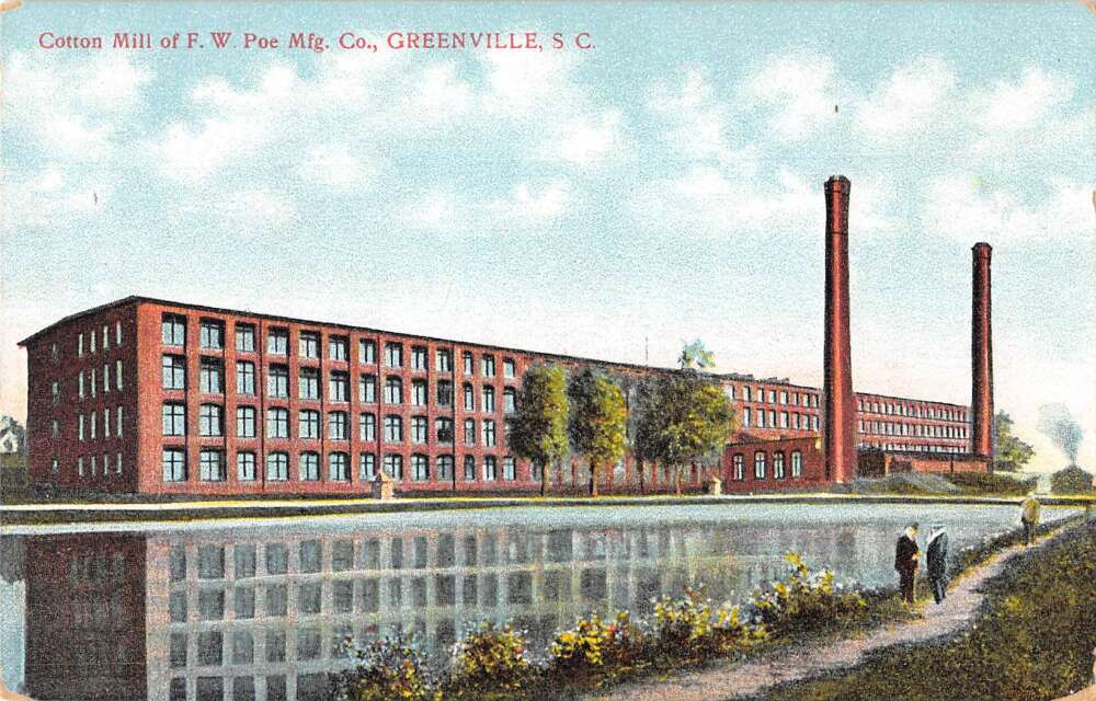 Greenville South Carolina Cotton Mill Vintage Postcard AA34189 Mary L
