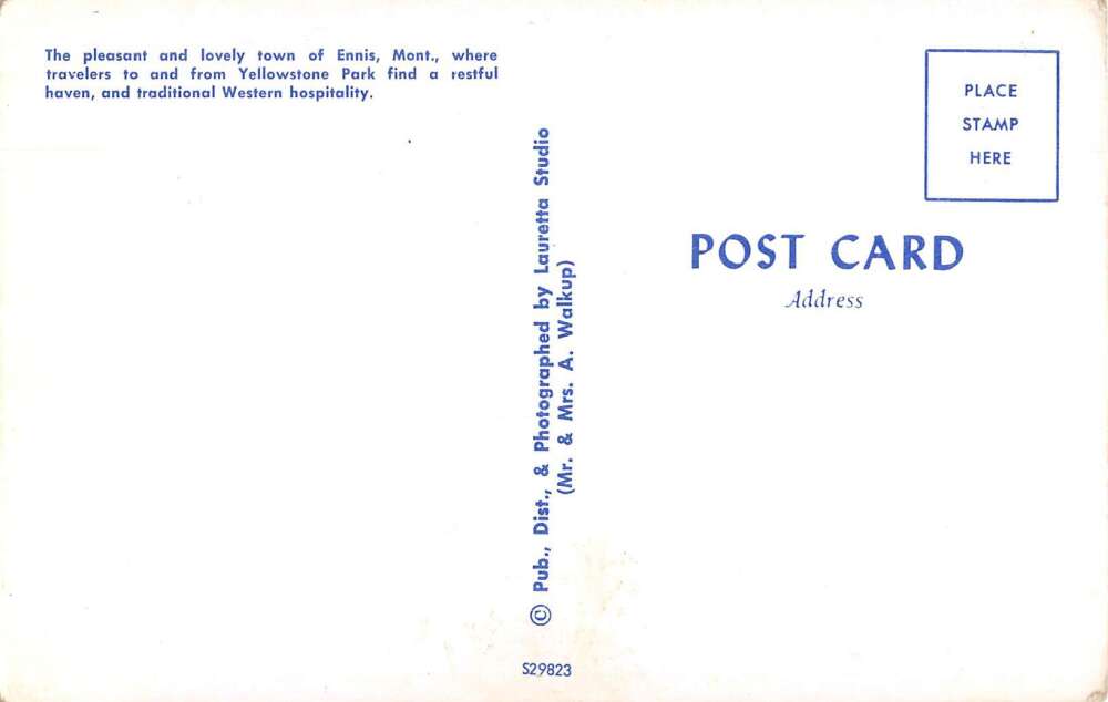 Ennis Montana Street Scene Business District Vintage Postcard AA35464 - Image 2