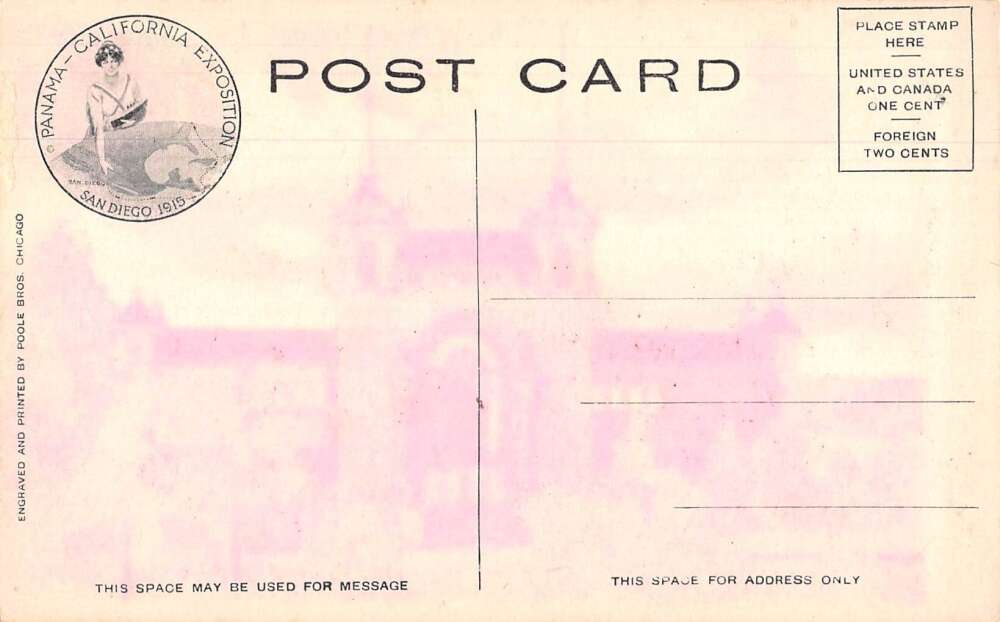 California Panama Expo 1914 Washington State Bldg Vintage Postcard AA36755 - Image 2