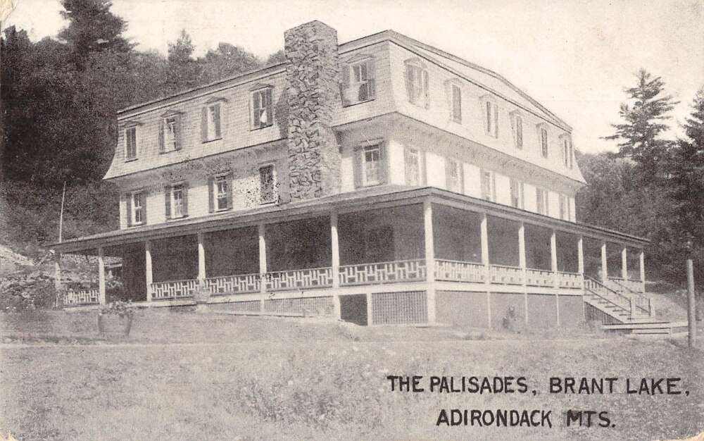 Brant Lake New York Adirondack Mts The Palisades Vintage Postcard