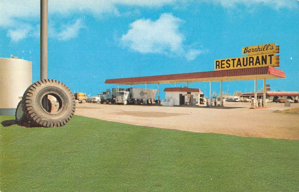 Wyatt Jct Missouri Barnhill's Fina Truck Stop Vintage Postcard AA37067