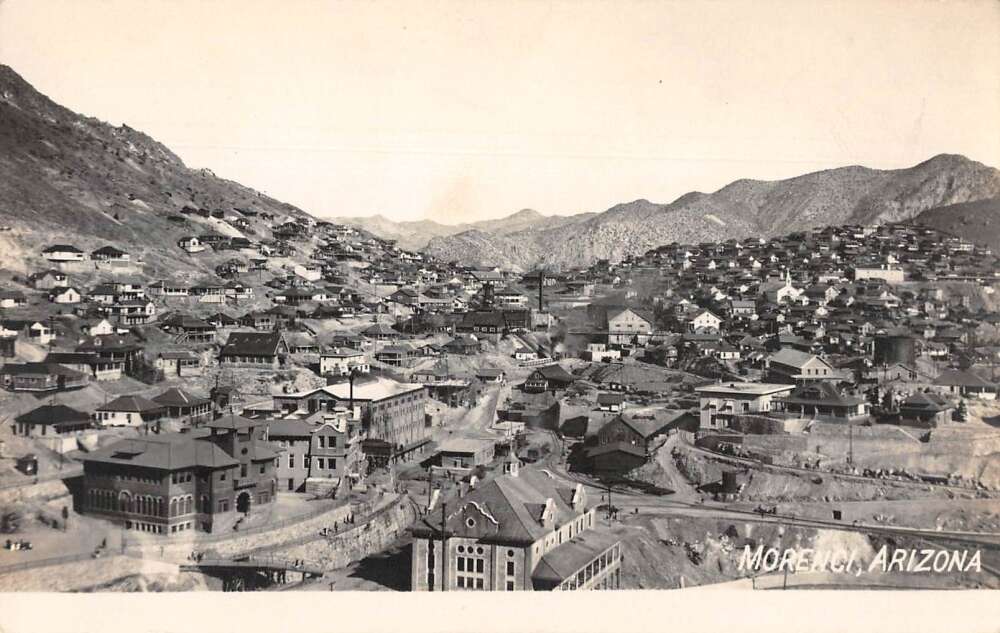 Morenci Arizona Birds Eye View Real Photo Vintage Postcard AA37123