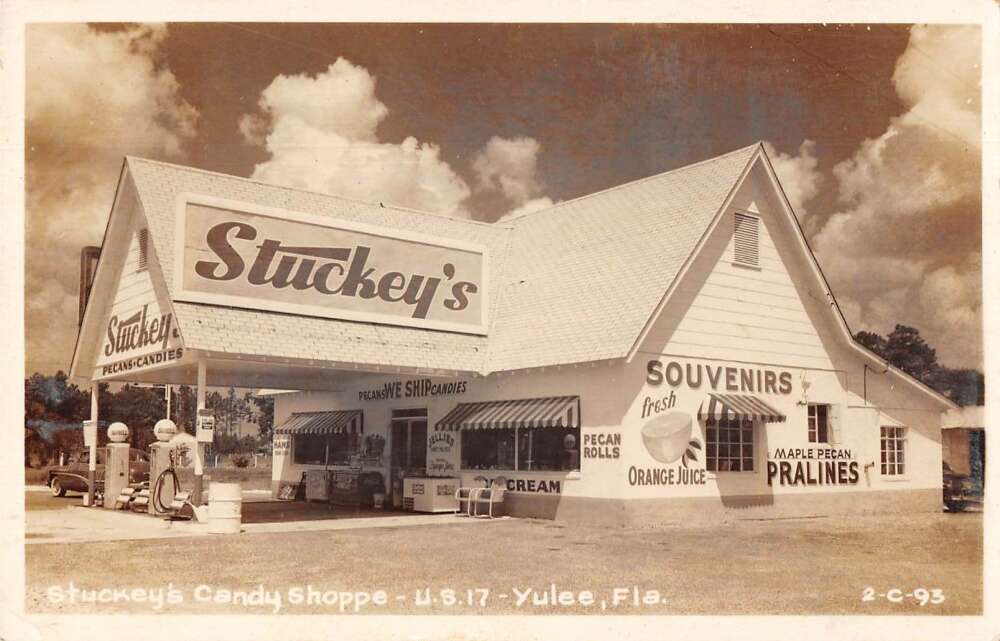 Yulee Florida Stuckey's Candy Shoppe Gas Station Real Photo Postcard