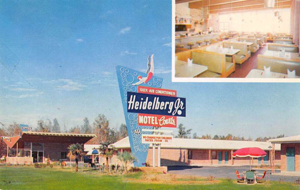 Jackson Mississippi Heidelberg Jr Motel Courts Vintage Postcard AA38536