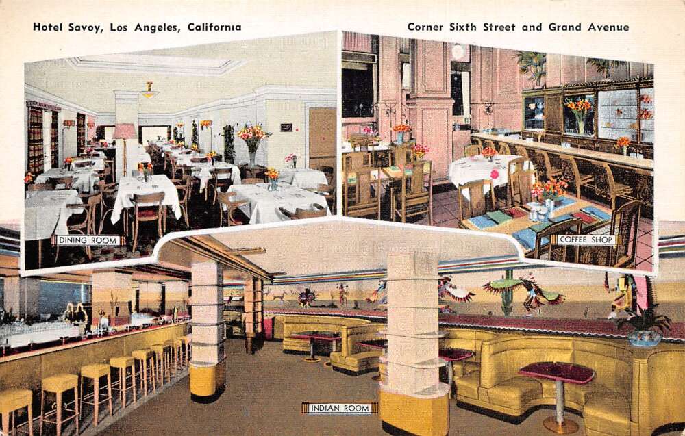 Los Angeles California Hotel Savoy Vintage Postcard CC2030 Mary L