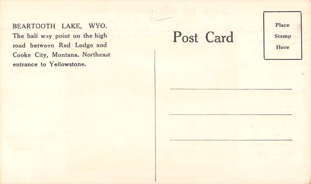 Beartooth Lake Wyoming Top of the World Store Indian Gift Shop Postcard AA39514 - Image 2