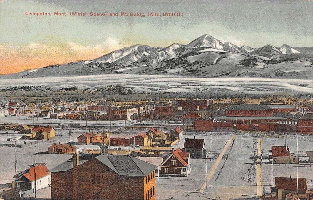 Livingston Montana Birds Eye View Vintage Postcard AA41690