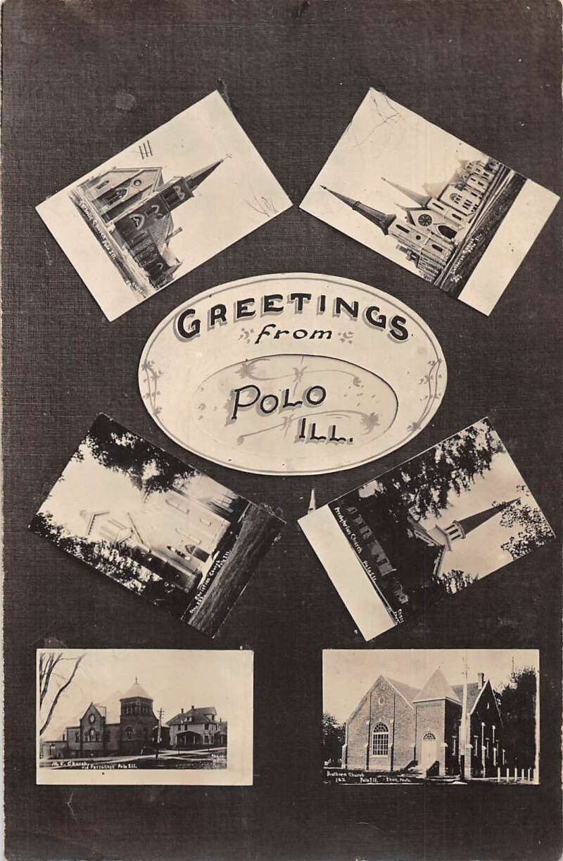 Polo Illinois Greetings Multiview Buildings Real Photo Postcard AA41729