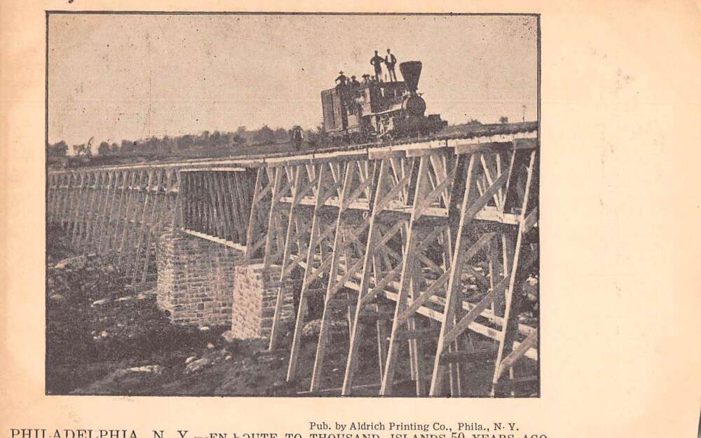 Philadelphia New York Thousand Island Railroad Bridge Vintage Postcard AA41981