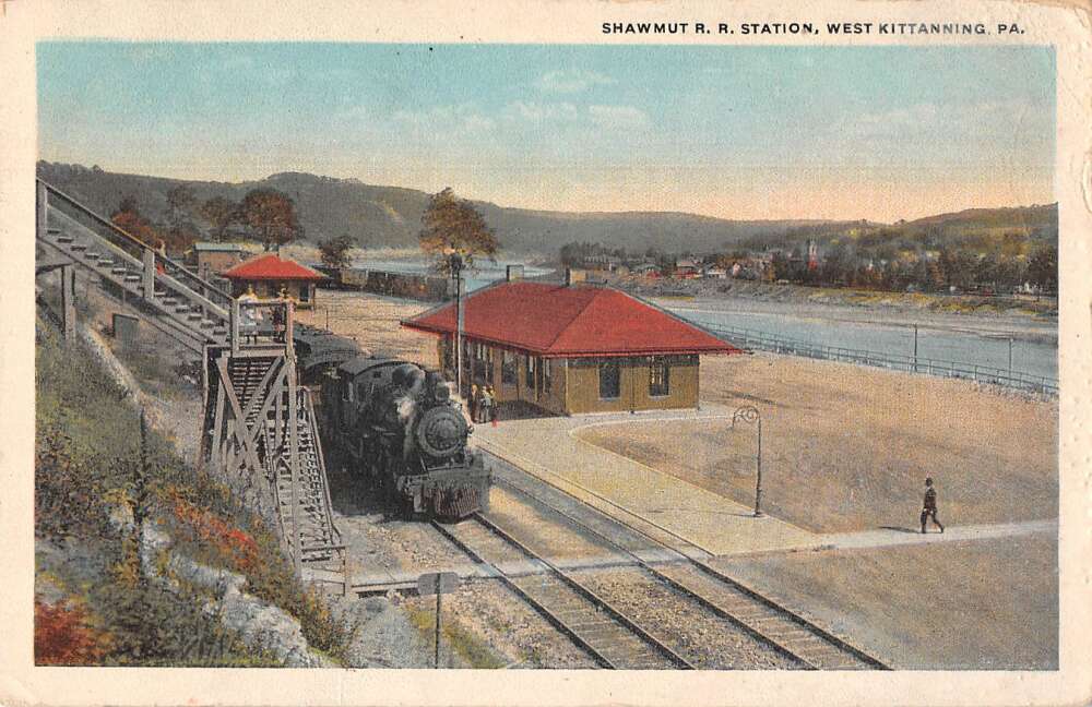 West Kittanning Pennsylvania Train Station Vintage Postcard AA41985