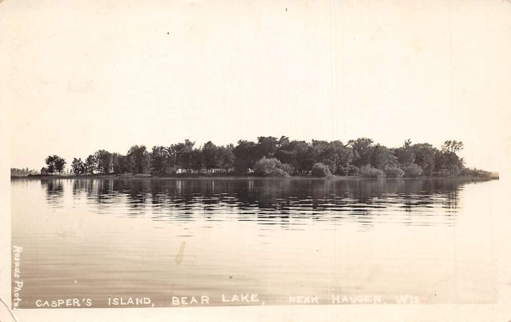 Haugen Wisconsin Caspers Island on Bear Lake Photo Postcard CC4285 Mary L. Martin Ltd. Postcards