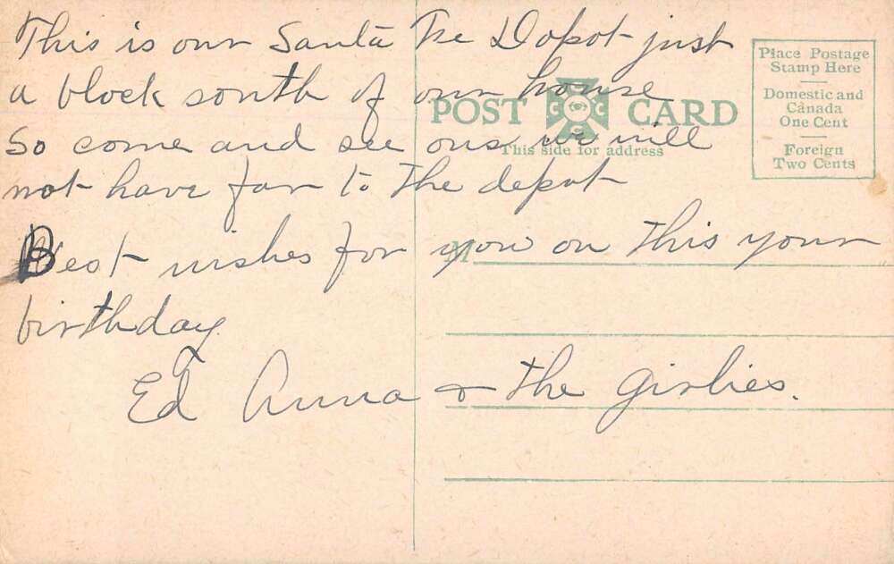 Peabody Kansas Santa Fe Train Station Vintage Postcard AA43032 - Image 2