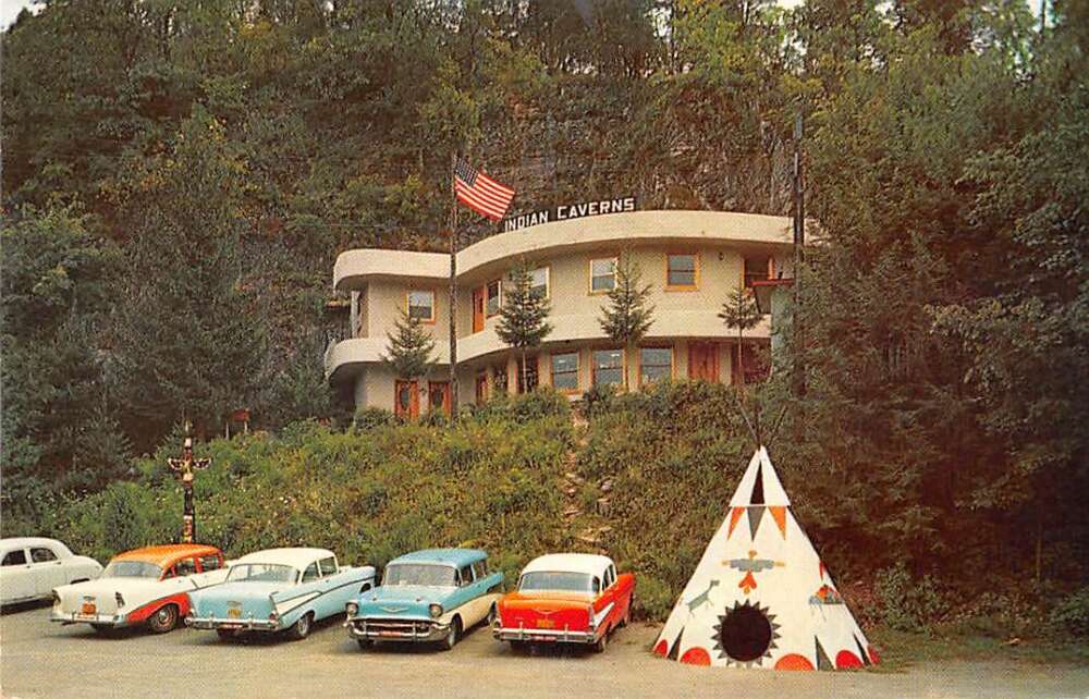 Spruce Creek Pennsylvania Indian Caverns Vintage Postcard AA43903