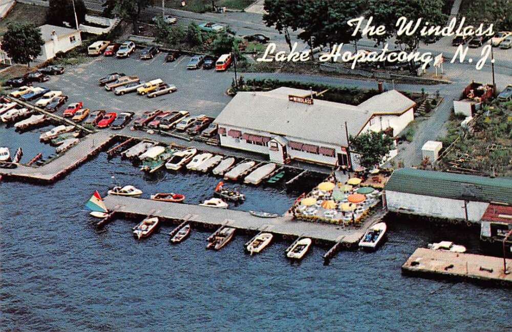 Lake Hopatcong New Jersey The Windlass Nolan's Point Vintage Postcard