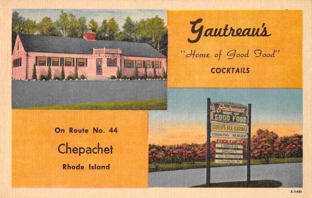 Chepachet Rhode Island Gautreau's Restaurant Vintage Postcard AA44076