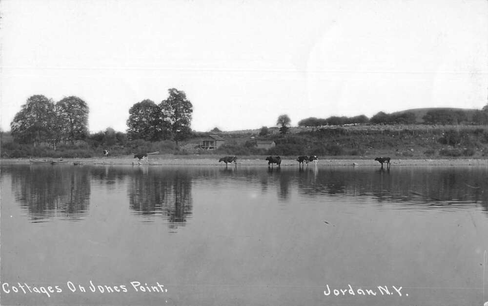 Jordan New York Cottages on Jones Point Real Photo Vintage Postcard