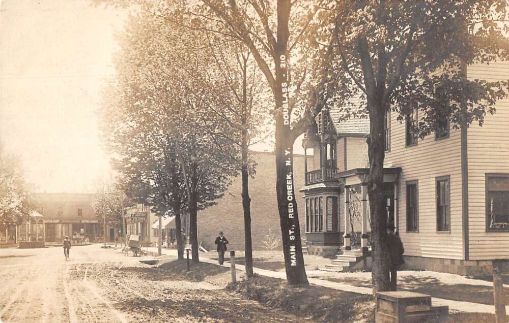 Red Creek New York Main Street Real Photo Vintage Postcard AA47413