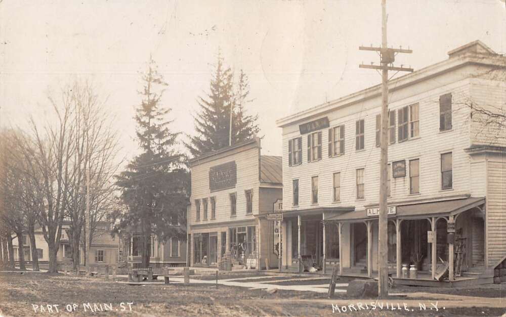 Morrisville New York Main Street Real Photo Vintage Postcard AA47661