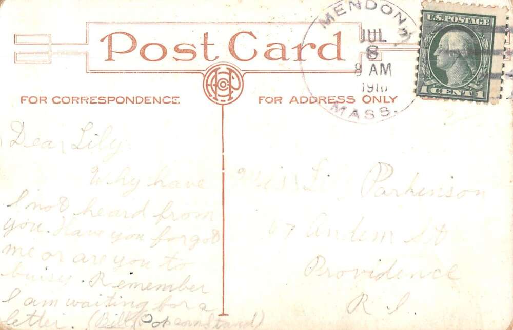 Mendon Massachusetts Lake Nipmuc Park The Island Vintage Postcard