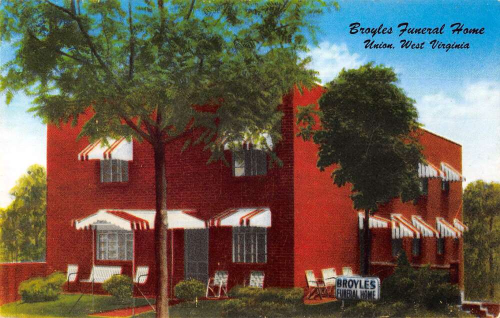 Union West Virginia Broyles Funeral Home Vintage Postcard AA50986