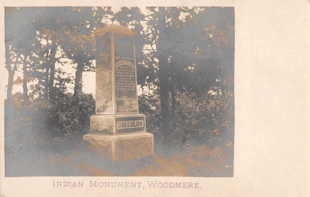 Woodmere Long Island New York Culluloo Indian Monument Real Photo PC
