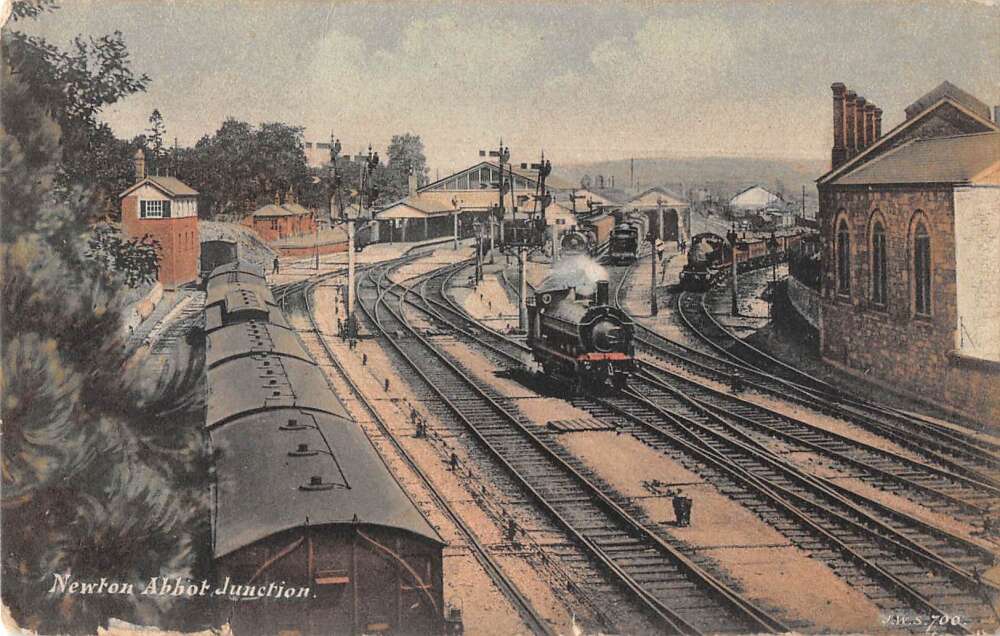 Newton Abbot Junction England Train Station Vintage Postcard AA53686