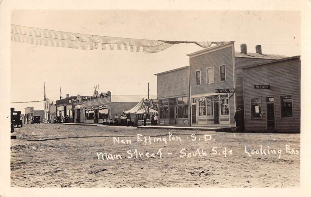 New Effington South Dakota Main Street Real Photo Vintage Postcard