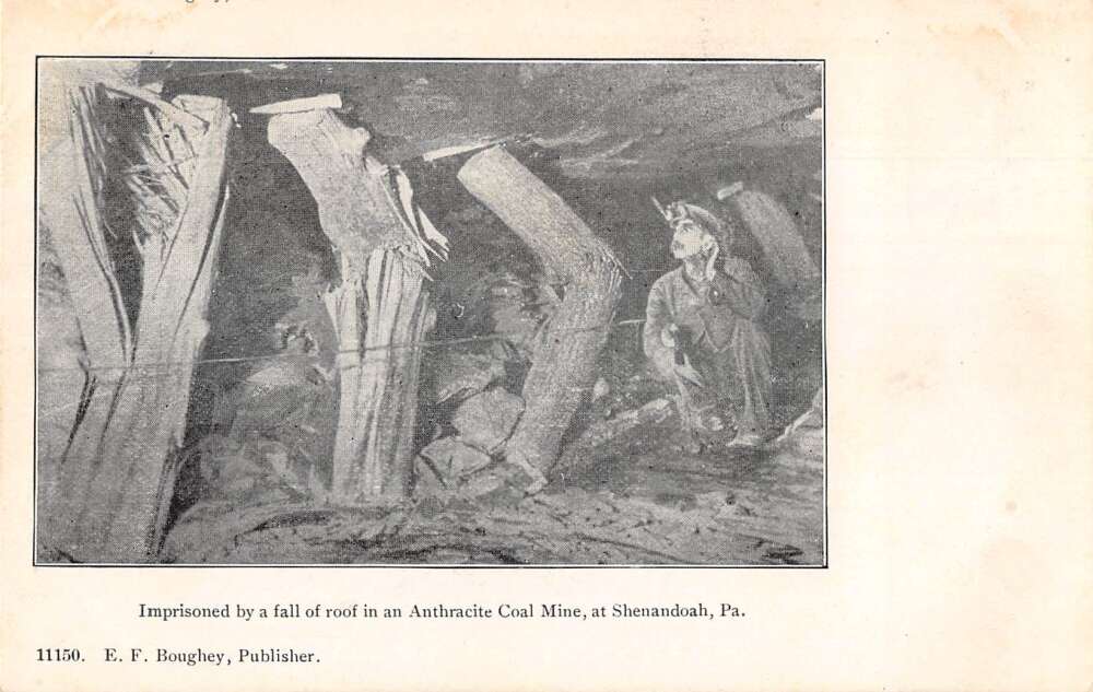 Shenandoah Pennsylvania Anthracite Coal Mine Roof Collapse Postcard AA53838